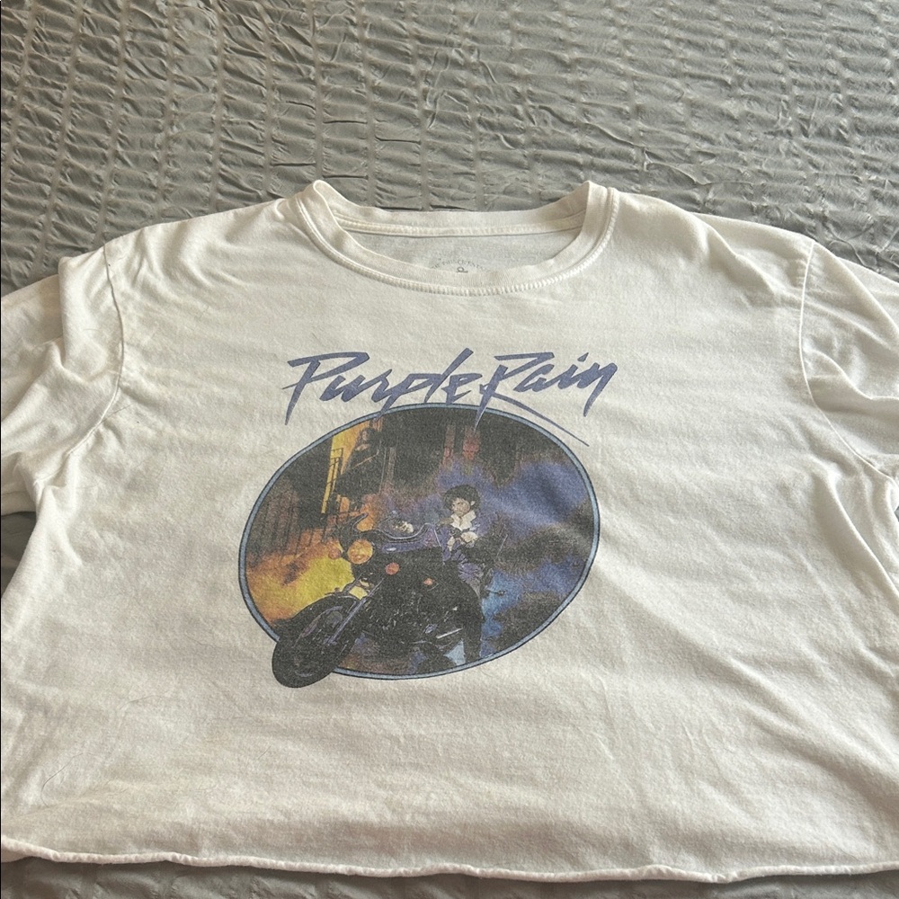 Purple Rain Graphic Cropped Tee